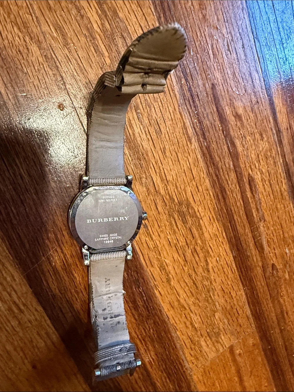 Burberry Plaid Strap Silver Dial Watch - Beige & Black